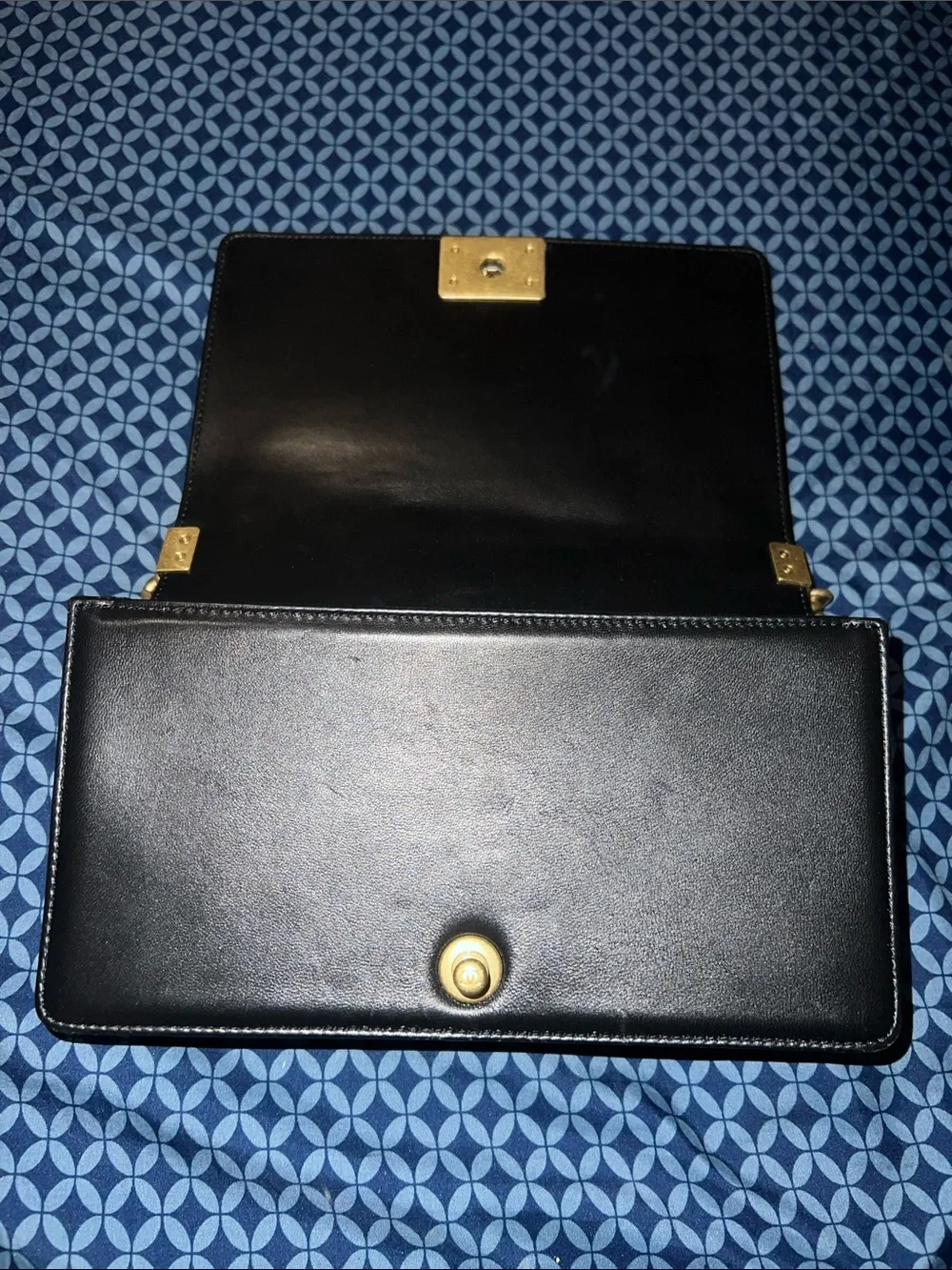 CHANEL Black Quilted Leather Shoulder Bag with Gold Hardware